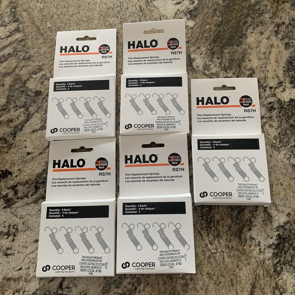 Halo Recessed Lighting Replacement Trim Springs RS7H 5 Packages -‎ 20 Total New